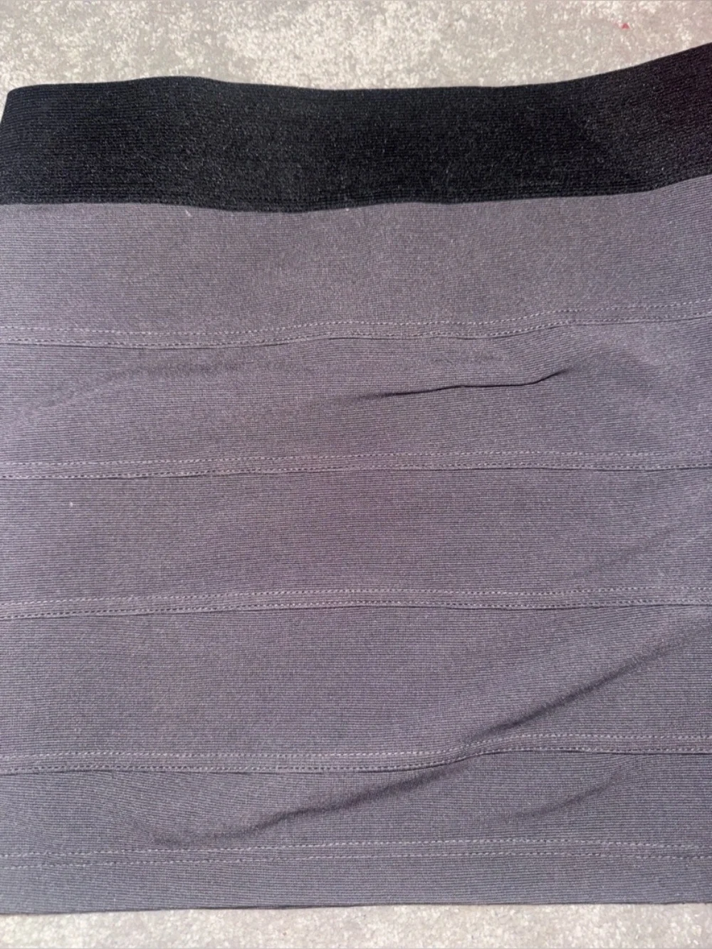 Stretch Band Mini Skirt in Charcoal Black